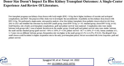 Donor Size Doesn’t Impact En Bloc Kidney Transplant Outcomes: A Single-Center Experience and Review of Literature